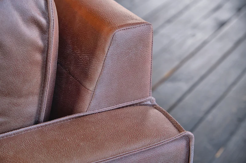 KAWOLA Ecksofa VILNIUS 3-Sitzer mit Longchair Lederfaserstoff cognac