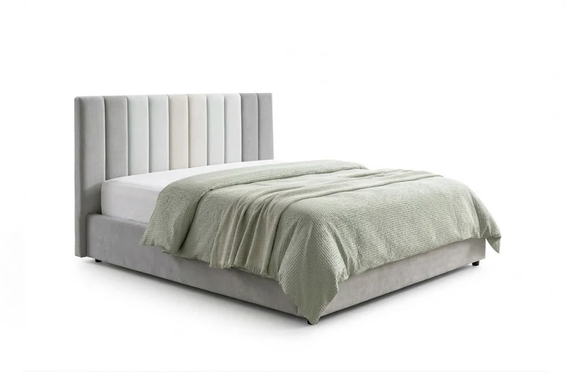 KAWOLA Bett CATTURA Polsterbett Velvet grau