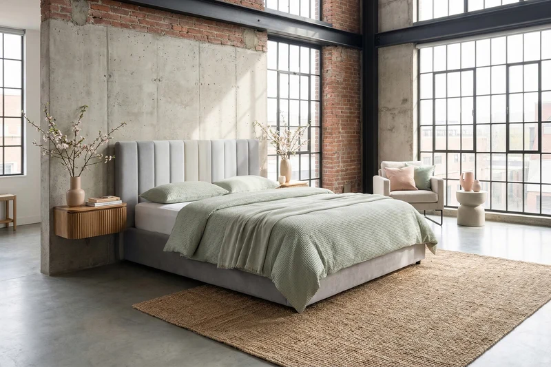 KAWOLA Bett CATTURA Polsterbett Velvet grau