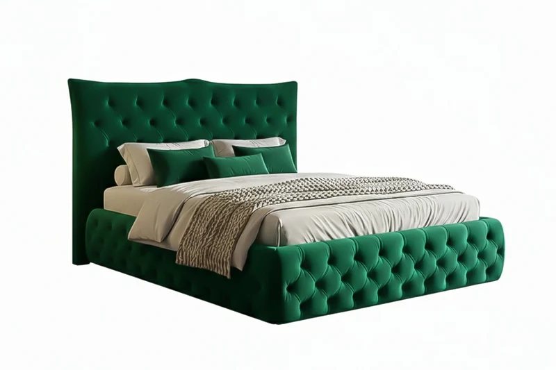 KAWOLA Bett BERTINI Polsterbett Velvet grün mit Lattenrost