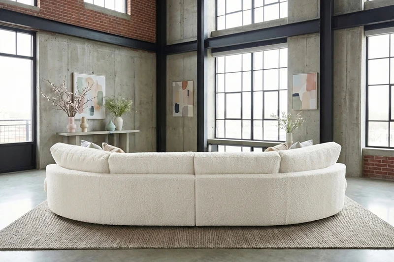 KAWOLA Big Sofa PADANA Stoff weiß