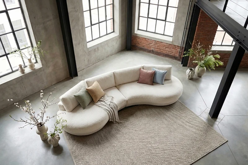 KAWOLA Big Sofa PADANA Stoff weiß