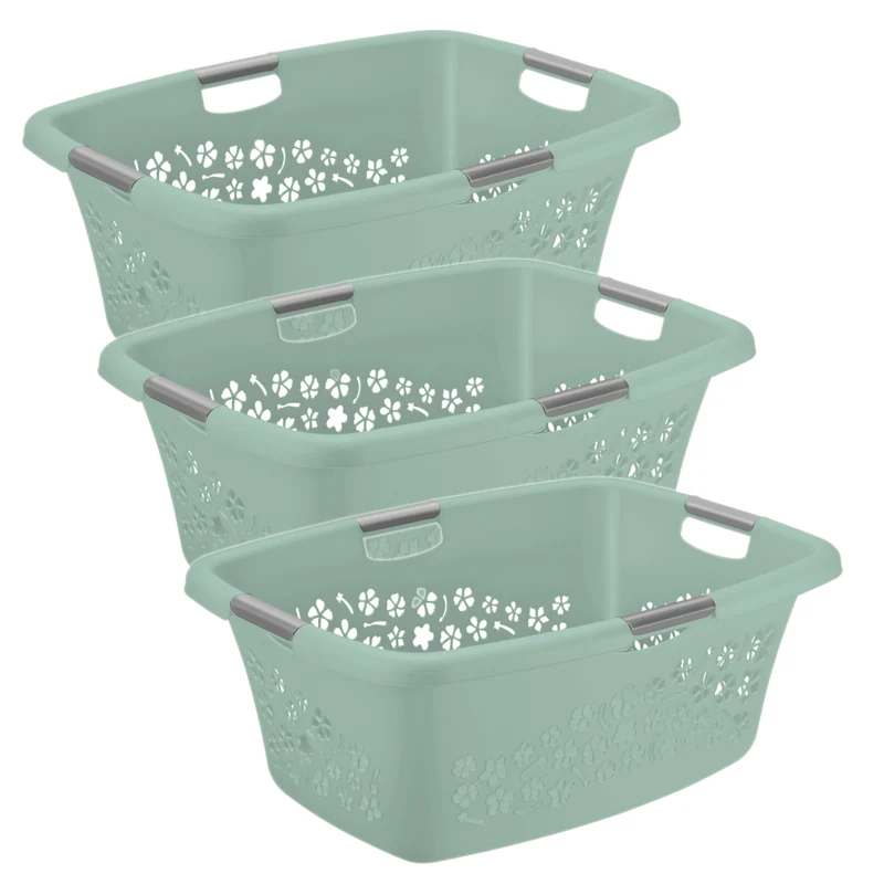 3er Set Wäschekorb 50 l FLOWERS