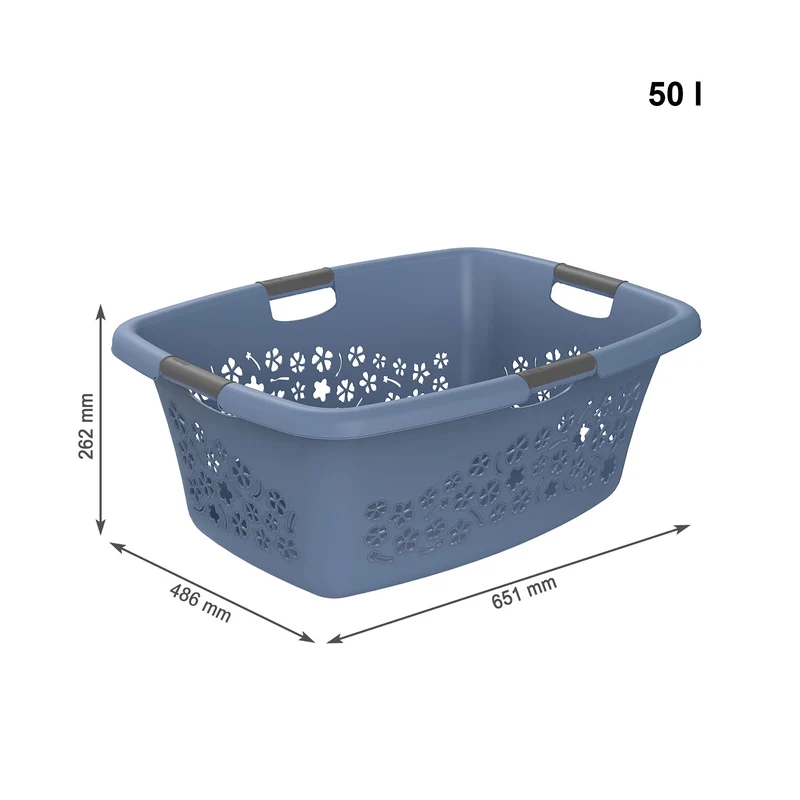 3er Set Wäschekorb 50 l FLOWERS