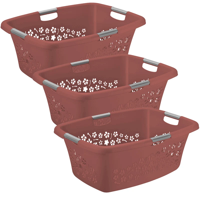 3er Set Wäschekorb 50 l FLOWERS