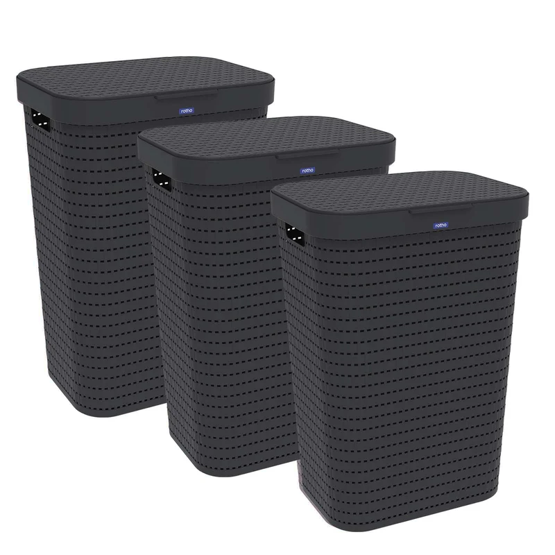 3er Set Wäschesammler 55 l COUNTRY