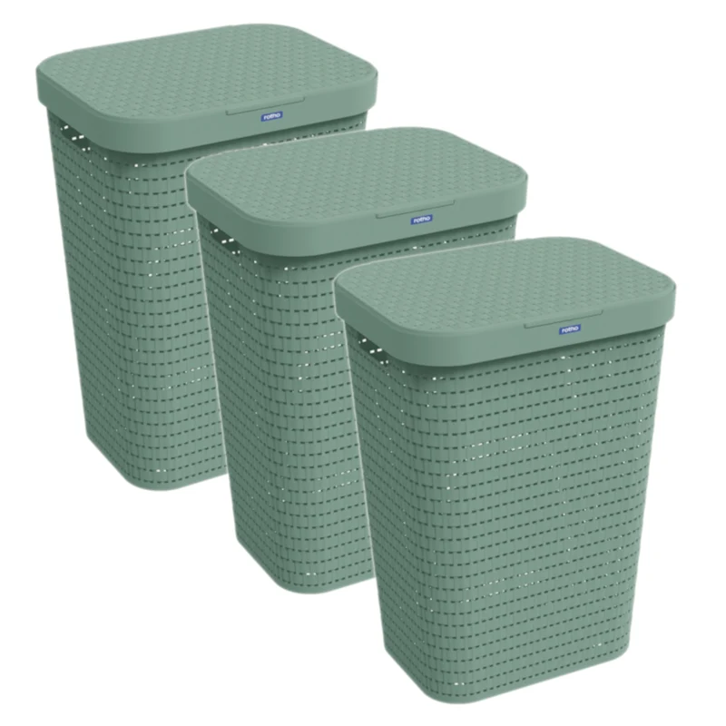 3er Set Wäschesammler 55 l COUNTRY