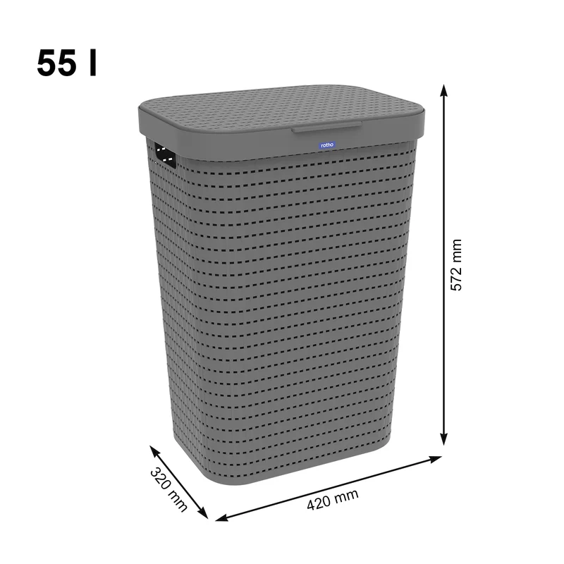 3er Set Wäschesammler 55 l COUNTRY