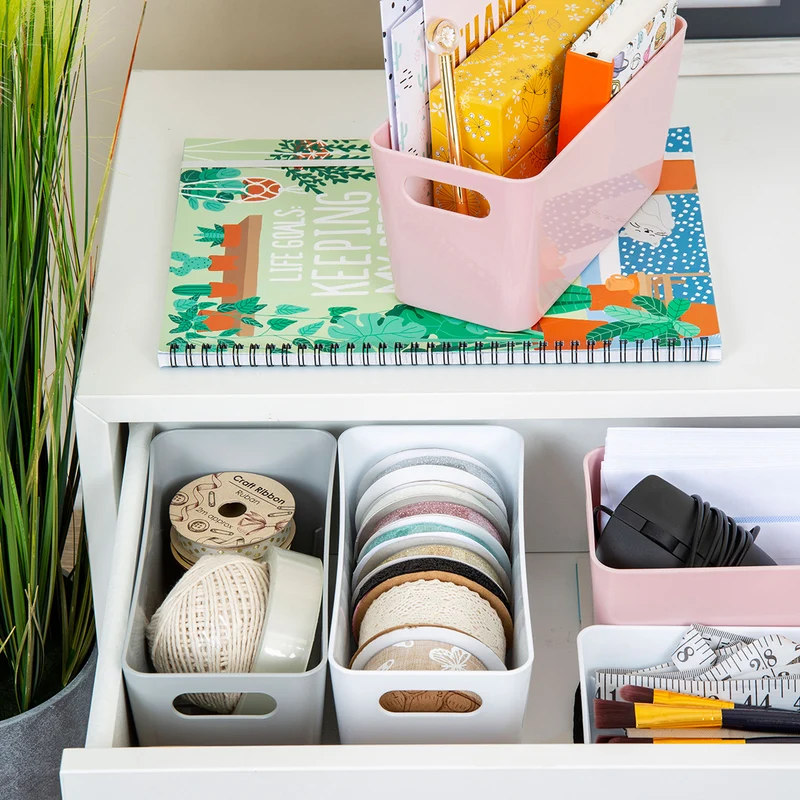 Schubladen Organizer - 10 cm hoch - 26 Teile - weiß und schwarz - in 3 Größen - Schubladeneinsatz passend für 2 Schubladen von 40 x 60 cm