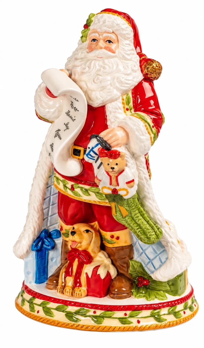 Fitz & Floyd Santa's Gift Weihnachtsmann Spieluhr 25 cm