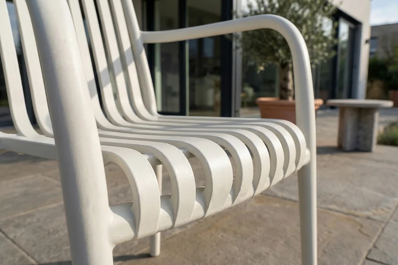 KAWOLA Gartenstuhl MIAVA Outdoor stapelbar Kunststoff cremefarben