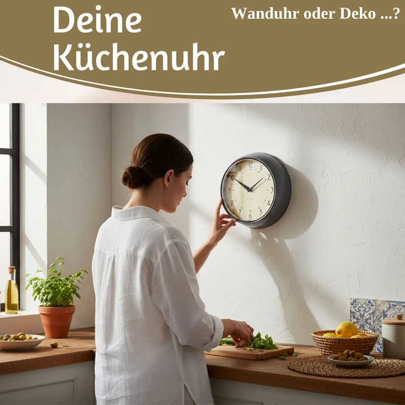 Nostalgische Metall Wanduhr Grau 23cm Vintage Küchenuhr Bürouhr Retro Look