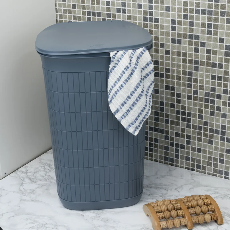 Wäschekorb 50 Liter groß mit Deckel Wäschesammler mit Löcher 38x36x54cm Wäschebox Wäschesortierer Haushaltskorb Korb Haushalt Kunststoff Wäschetruhe Wäschetonne Wäschesack