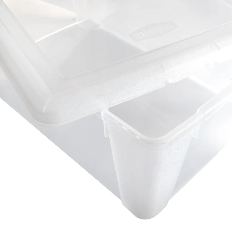 12 x Aufbewahrungsbox mit Deckel 2 Liter - 19x16x10 cm - transparent stapelbar LEBENSMITTELECHT - Kunststoff Box Kiste - Plastik Behälter Organizer - Büro Haushalt Küche Kinderzimmer Spielzeugkiste