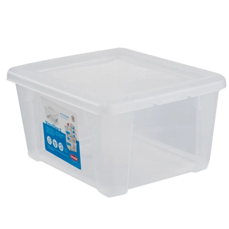 12 x Aufbewahrungsbox mit Deckel 2 Liter - 19x16x10 cm - transparent stapelbar LEBENSMITTELECHT - Kunststoff Box Kiste - Plastik Behälter Organizer - Büro Haushalt Küche Kinderzimmer Spielzeugkiste