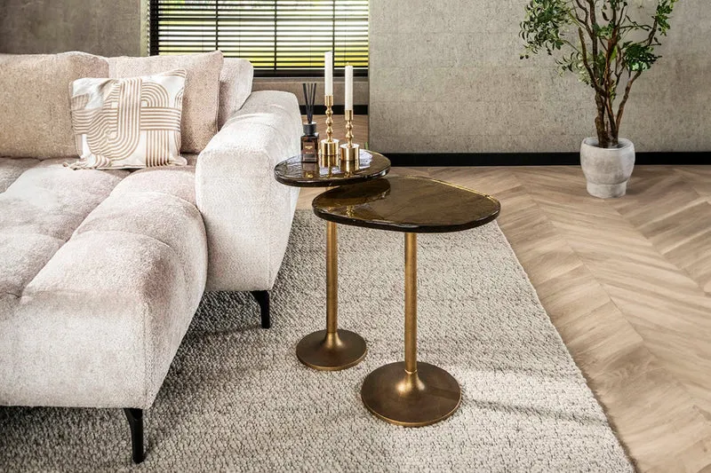KAWOLA Beistelltisch DARI M Glas gold