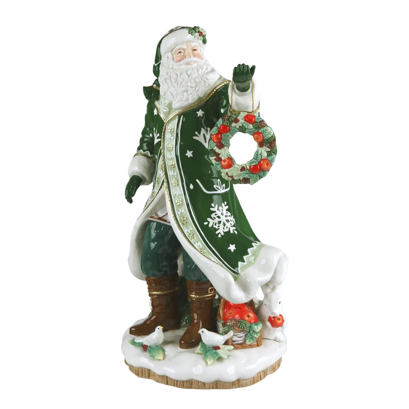 Fitz & Floyd Winter Frost Santa mit Weihnachtskranz 45,5 cm - 2026