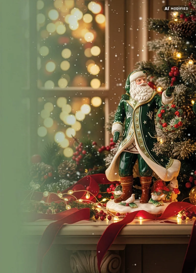 Fitz & Floyd Winter Frost Santa mit Weihnachtskranz 45,5 cm - 2026