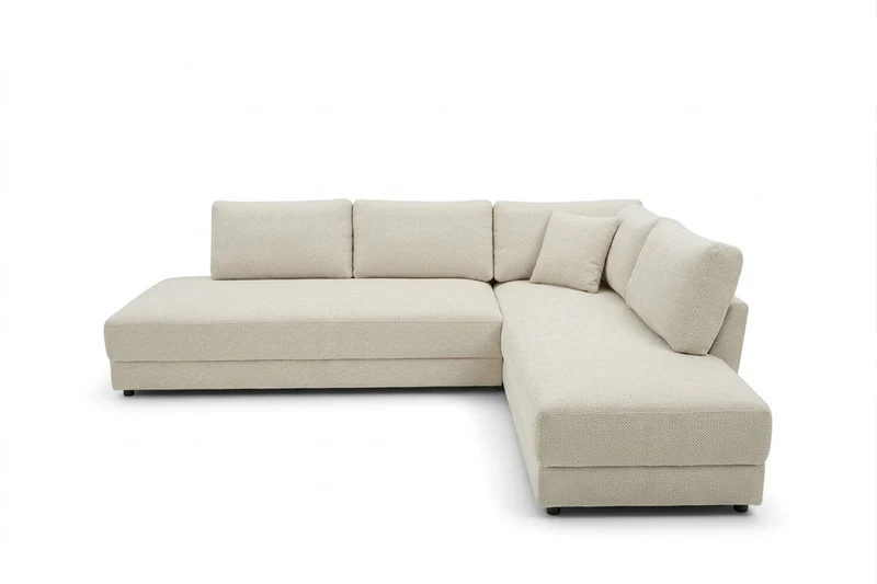 KAWOLA Schlafsofa SADIRA Ecksofa Stoff cremeweiß