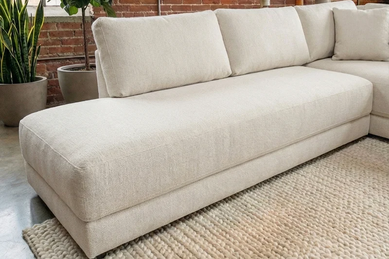KAWOLA Schlafsofa SADIRA Ecksofa Stoff cremeweiß