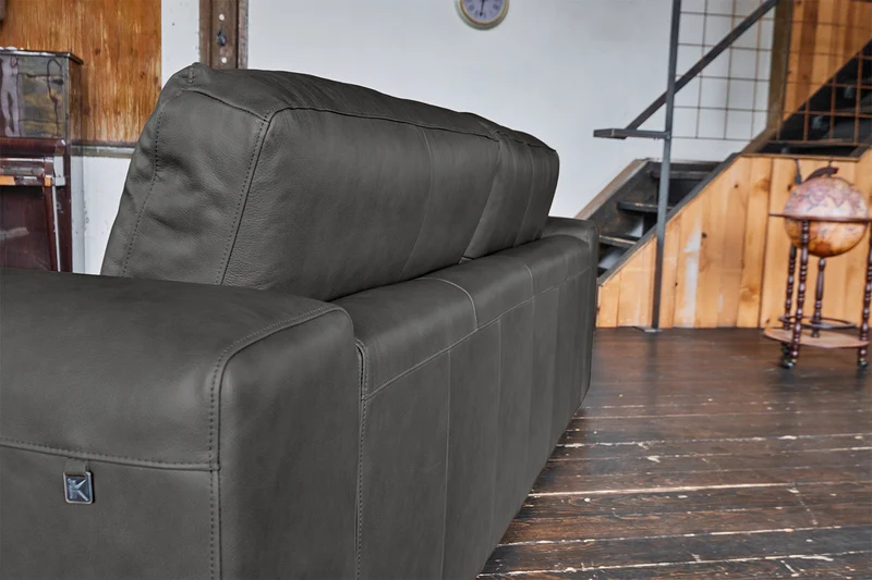 KAWOLA Sofa BODHI 3-Sitzer Leder schwarz