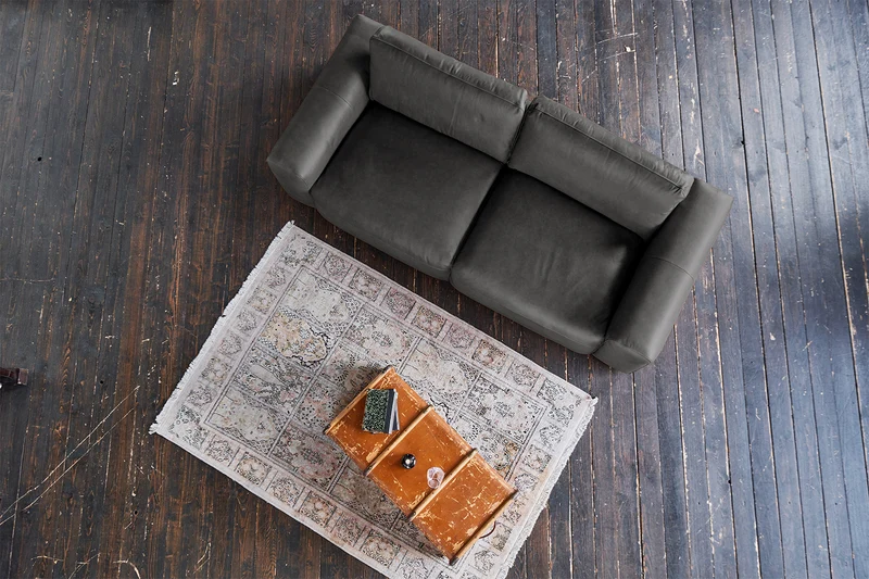 KAWOLA Sofa BODHI 3-Sitzer Leder schwarz