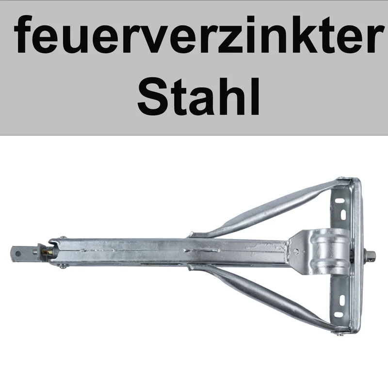 Ausdrehstütze Eckstütze für Wohnwagen Anhänger mit festem Fuß aus feuerverzinktem Stahl 50 cm Stützbein 1100kg Tragkraft geeignet für Caravan Trailer Abstützung - Nivelierstütze