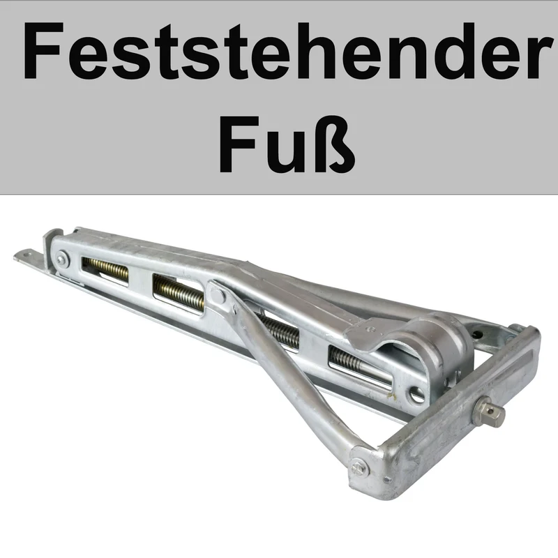 Ausdrehstütze Eckstütze für Wohnwagen Anhänger mit festem Fuß aus feuerverzinktem Stahl 50 cm Stützbein 1100kg Tragkraft geeignet für Caravan Trailer Abstützung - Nivelierstütze