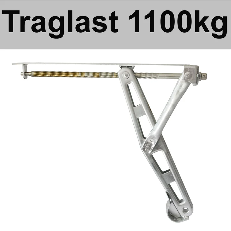 Ausdrehstütze Eckstütze für Wohnwagen Anhänger mit festem Fuß aus feuerverzinktem Stahl 50 cm Stützbein 1100kg Tragkraft geeignet für Caravan Trailer Abstützung - Nivelierstütze