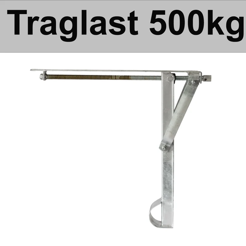 Ausdrehstütze Eckstütze für Wohnwagen Anhänger mit festem Fuß aus verzinktem Stahl 47 cm Stützbein 500kg Tragkraft geeignet für Caravan Trailer Abstützung - Gesamtgewicht 1000 kg - Nivelierstütze