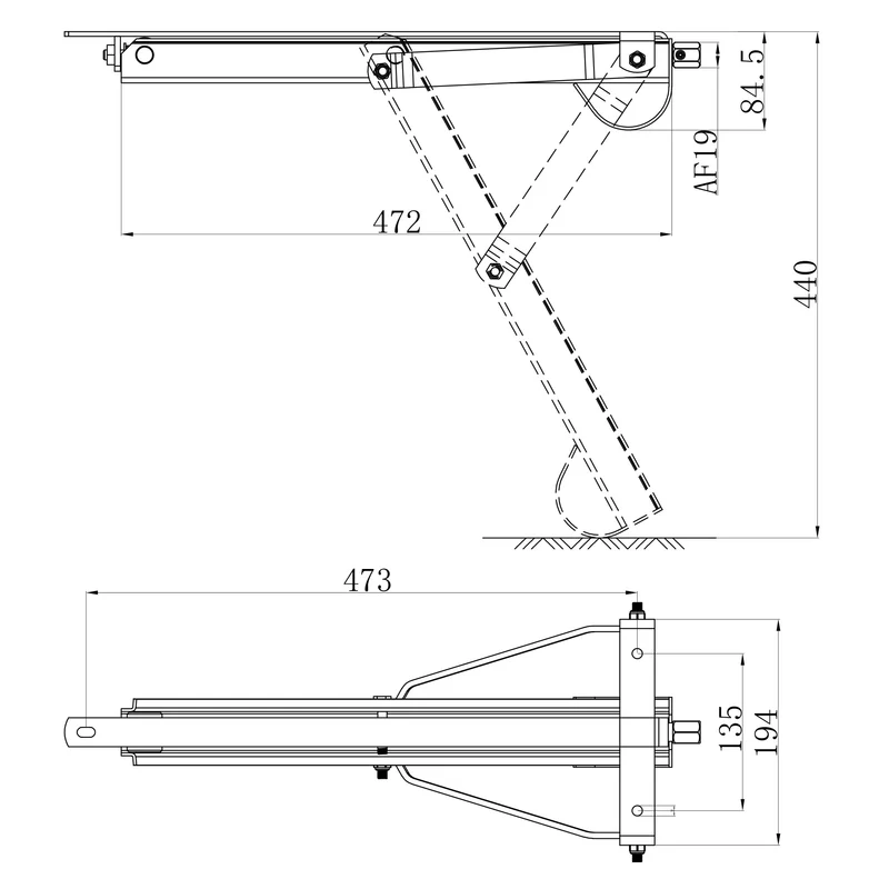 Ausdrehstütze Eckstütze für Wohnwagen Anhänger mit festem Fuß aus verzinktem Stahl 47 cm Stützbein 500kg Tragkraft geeignet für Caravan Trailer Abstützung - Gesamtgewicht 1000 kg - Nivelierstütze