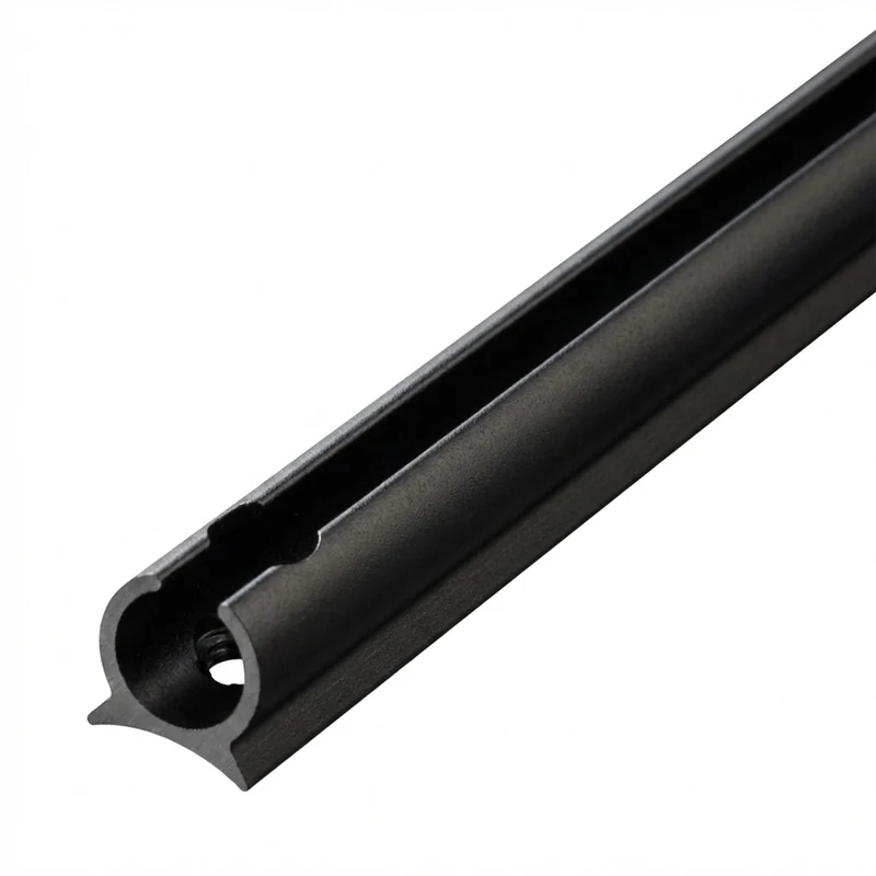 Alu Kederschiene - 1,2 Meter SCHWARZ Kederleiste Ø9mm (passend für 6-8mm Keder) Aluminium Kederprofil Befestigungsleiste für Wohnwagen Wohnmobil Zelt Vorzelt Sonnensegel Schürzenleiste Vorzeltschiene