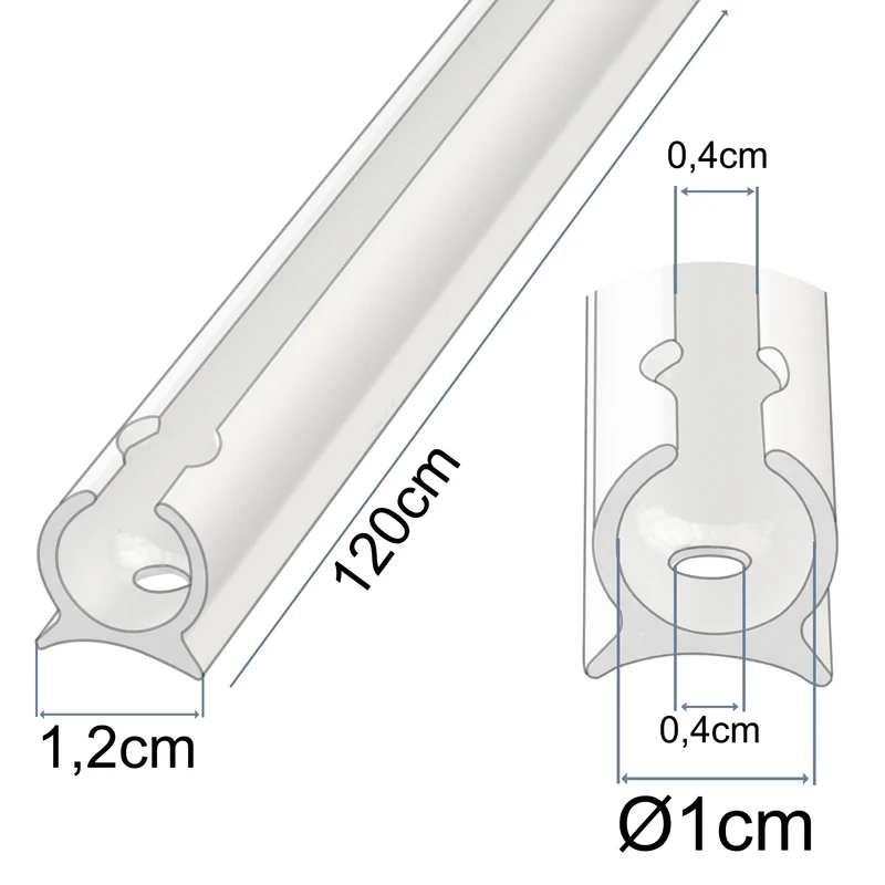 Alu Kederschiene - 1,2 Meter SCHWARZ Kederleiste Ø9mm (passend für 6-8mm Keder) Aluminium Kederprofil Befestigungsleiste für Wohnwagen Wohnmobil Zelt Vorzelt Sonnensegel Schürzenleiste Vorzeltschiene