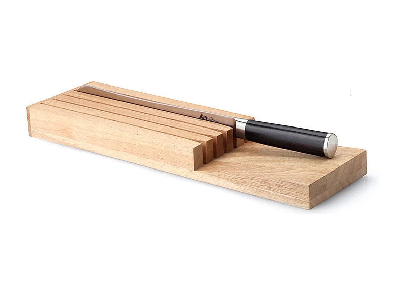 -Continenta- Messerblock für die Schublade "Gummibaumholz" 39x11x3,5cm