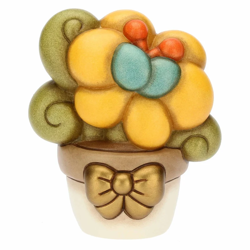 THUN Figur 'Vase mit Pflanze gelb, mittel' 2023