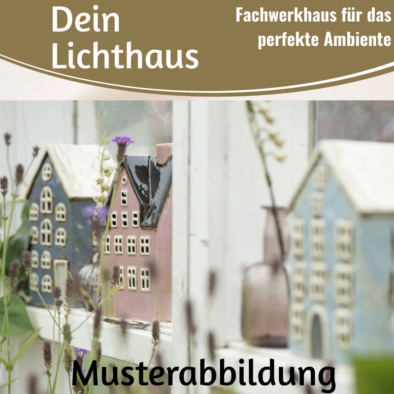 Teelichthaus Lichterhaus Nyhavn 20cm Rot Schwarz Keramik Fachwerkhaus Teelichthalter