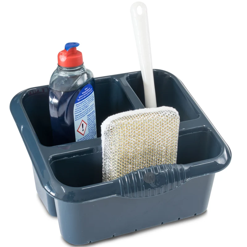Spülbecken Organizer Navy Dunkelblau 25x22x15 cm Sink Caddy Spülmittelorganizer Besteckabtropfbehälter Schwammhalter Küchen Utensilien Organizer Küchenorganizer Spüle Mit Abflusslöcher Kunststoff