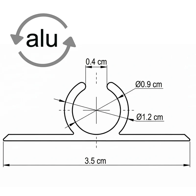 Alu Kederschiene - 1,2 Meter - Kederleiste - Neigung 90° - Ø9mm (passend für 6-8mm Keder) - Aluminium Kederprofil Leiste für Wohnwagen Wohnmobil Vorzelt Sonnensegel Schürzenleiste Vorzeltschiene