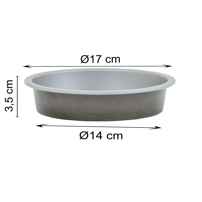Air Fryer Form 2 Stück Ø17x3,5 cm runde Backform für die Heissluftfriteuse - klein Zubehör Einsatz Stahlblech antihaftbeschichtet bis 230°C Backform