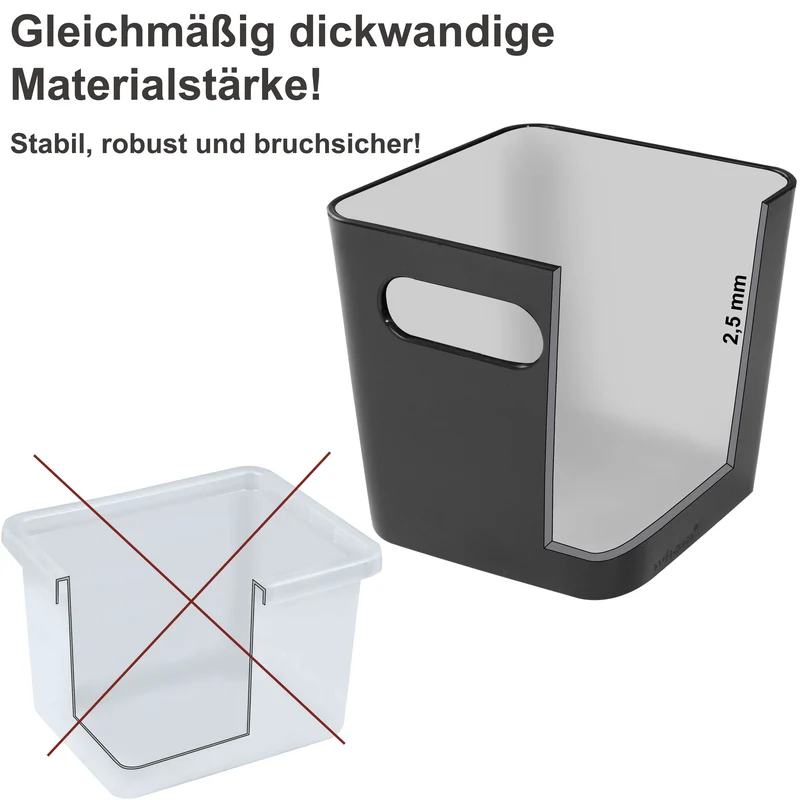 Schubladen Organizer - 6 cm hoch - 7 Teile in 5 Größen - für 48x40 Schublade Aufbewahrungsbox weiß - Ordnungssystem