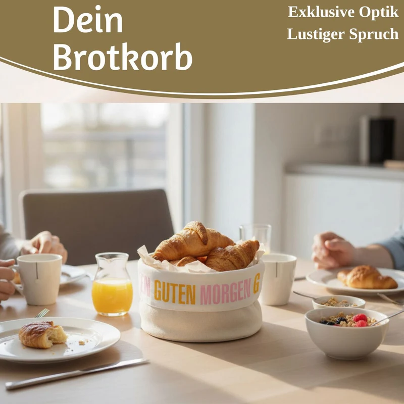 Design Brotkorb Stoffkörbchen Guten Morgen 100% Baumwolle Brotkörbchen Brötchen