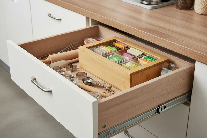 Holz Aufbewahrungsbox Teebox 6 Fächer mit Deckel Schmuckkiste Teekiste Teekasten