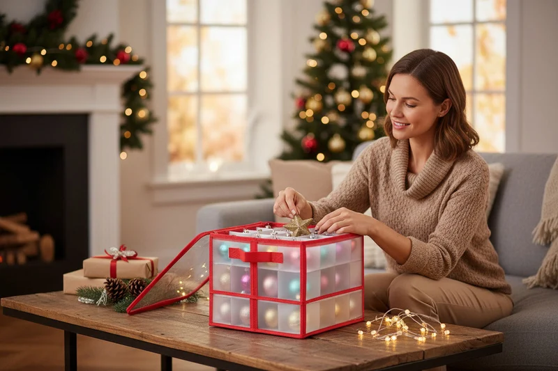 Aufbewahrungsbox Organizer 27 Weihnachtskugeln Ø 10cm Christbaumkugeln