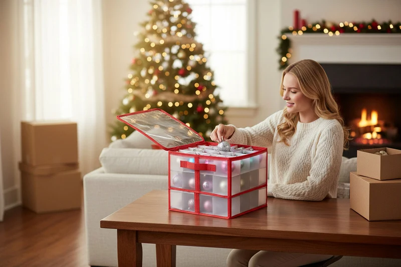 Aufbewahrungsbox Organizer 27 Weihnachtskugeln Ø 10cm Christbaumkugeln