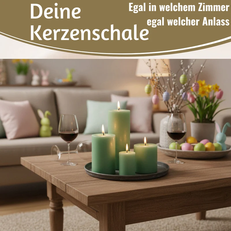Metall Deko Kerzenteller 22cm Rund Silber Kerzentablett Kerzenschale Schale
