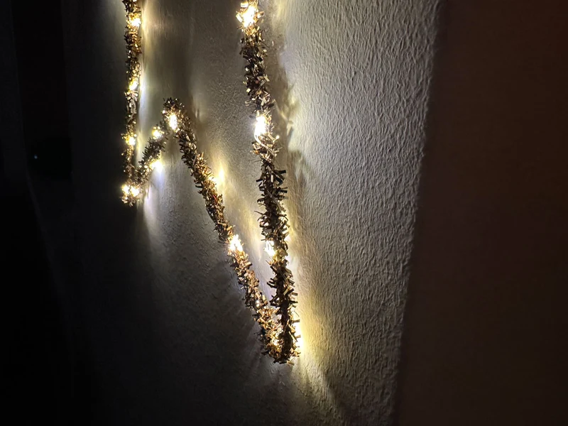 2x 35 LED Leuchtstern Weihnachtsstern Ø 38cm Gold Timer Batterie Beleuchtet