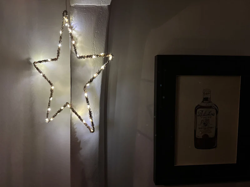 2x 35 LED Leuchtstern Weihnachtsstern Ø 38cm Gold Timer Batterie Beleuchtet