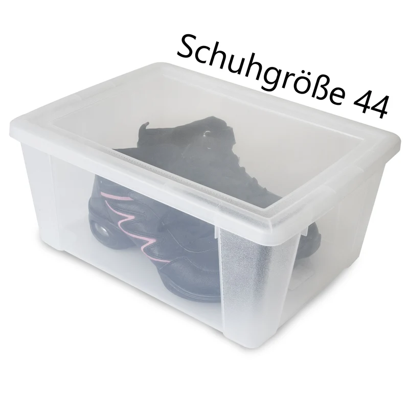 Aufbewahrungsbox mit Deckel 15 Liter - 39x29x17 cm - transparent stapelbar LEBENSMITTELECHT - Kunststoff Box Kiste - Plastik Behälter Organizer - Büro Haushalt Küche Kinderzimmer Spielzeugkiste