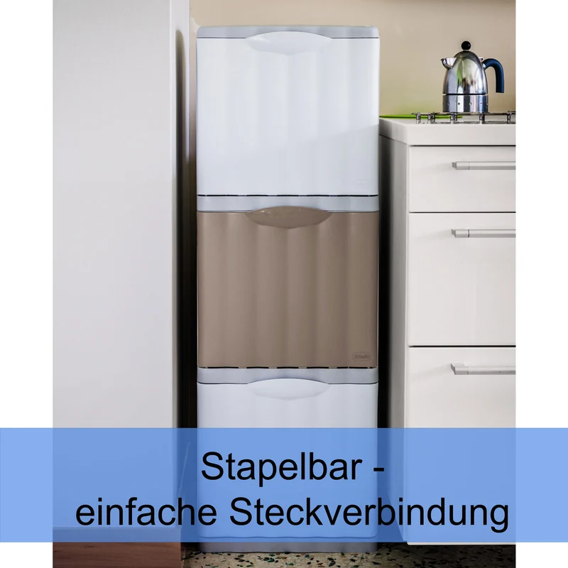 Mülleimer 20 Liter mit Kippfunktion Modulsystem - 40x40x30cm - separater Eimer - Mülltrennung Recycling Abfallsammler - Wandbefestigung - Müll Papierkorb Abfalleimer Abfallbehälter