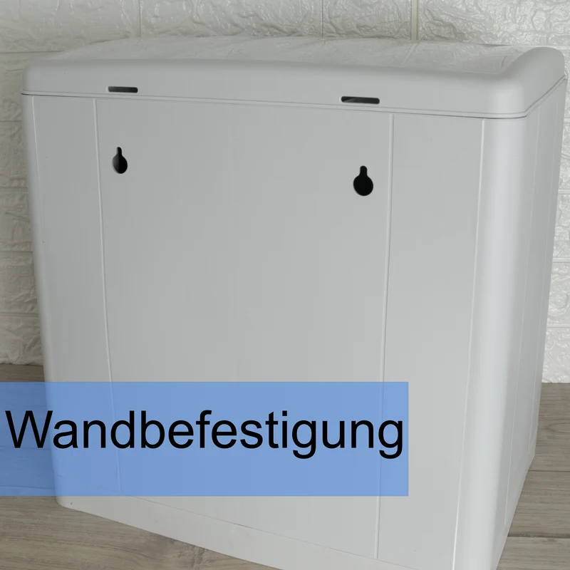 Mülleimer 20 Liter mit Kippfunktion Modulsystem - 40x40x30cm - separater Eimer - Mülltrennung Recycling Abfallsammler - Wandbefestigung - Müll Papierkorb Abfalleimer Abfallbehälter